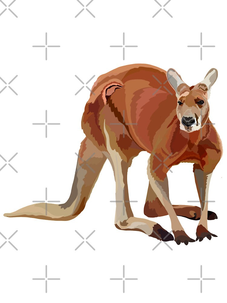 R is for Red Kangaroo,Red Kangaroo Artwork – Iconic Australian Marsupial Illustration and Outback Wildlife Design by PrettylittlepastelUk