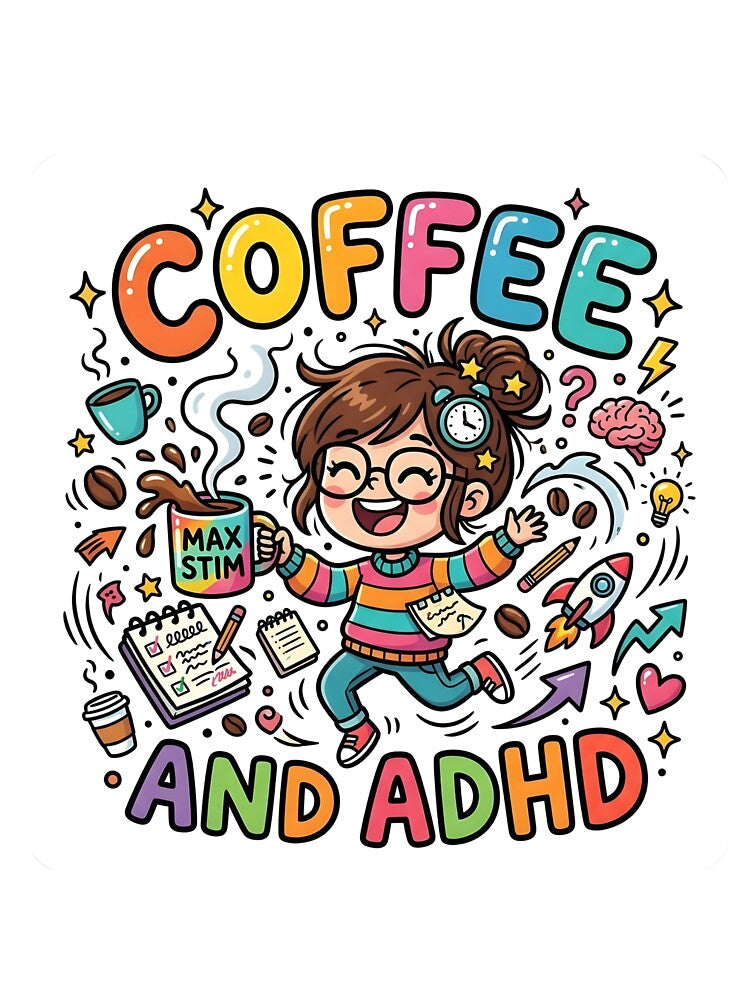 Coffee and ADHD funny quote by Marti’s Shop Corner