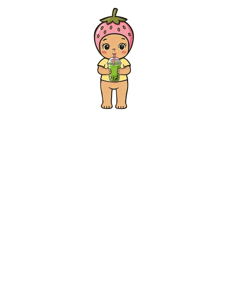 Matcha lover angel baby cute strawberry design by Doozie designs