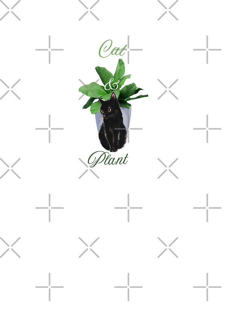Cat and Plant by Gemini Dazzling Arts