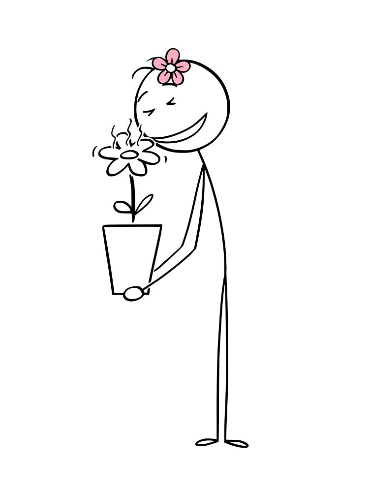Minimal Pink Flower | Cute Aesthetic Floral Design by RayanArtStore