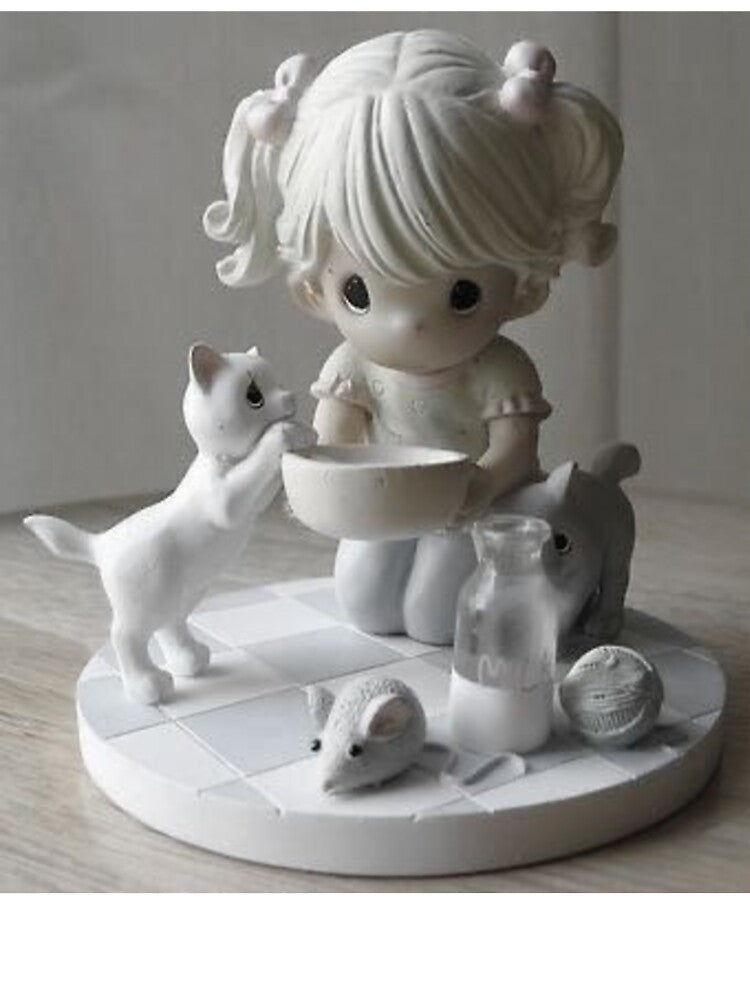 Precious Moments Girl and Cat by cringette