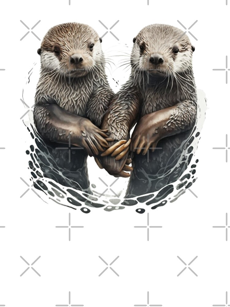 Significant Otters - Otters Holding Hands by DOPANDA .
