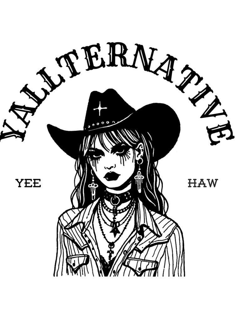 Yallternative Gothic Cowgirl Pinup Art by gewgacruccl43