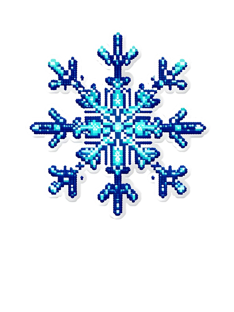 Cute Pixel Snowflake Icon in Icy Blue Palette by BankMano