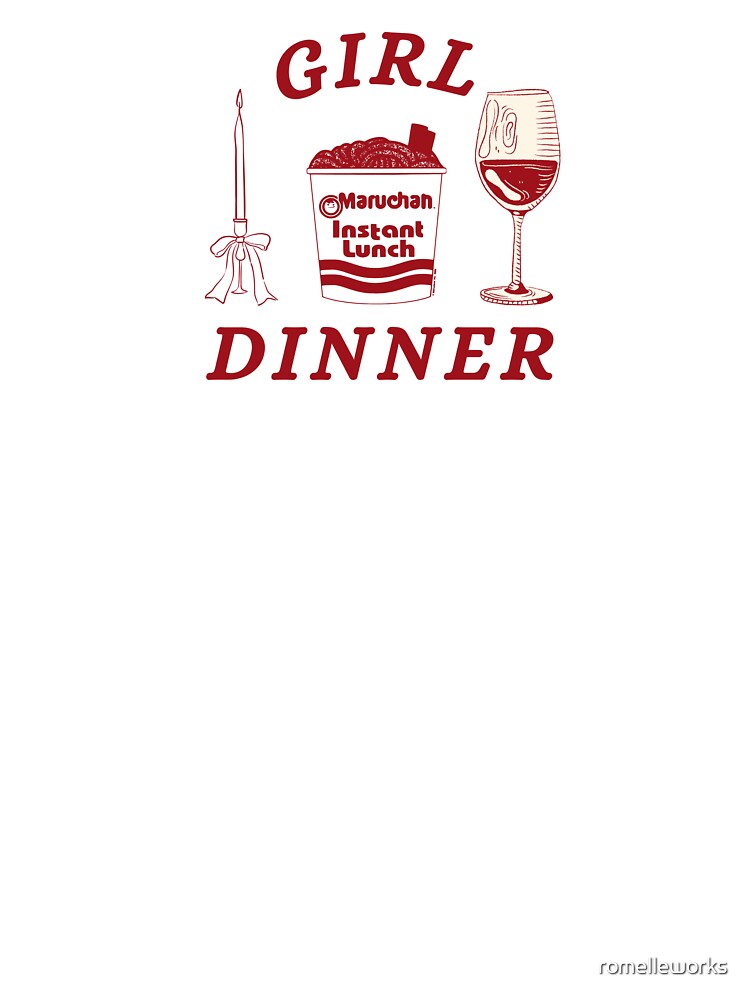 Girl Dinner | Ramen & Wine Coquette Aesthetic Design by romelleworks