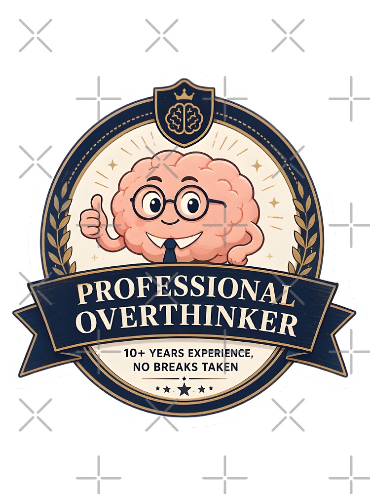Professional Overthinker 10 Years Experience Badge by Day Dreamer