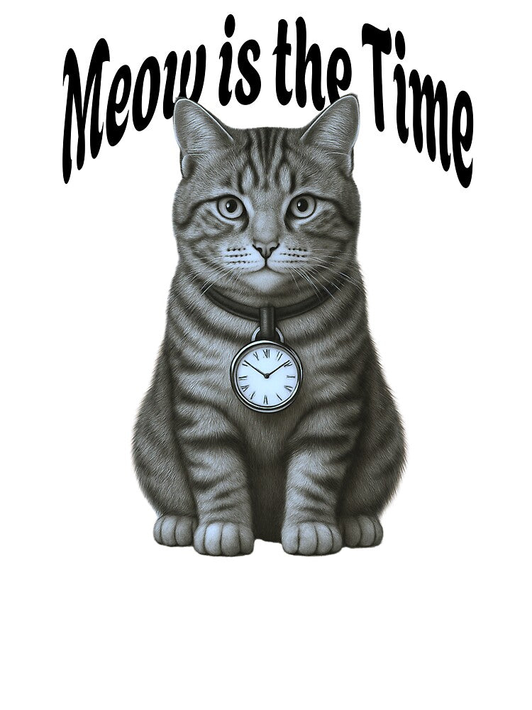 Meow is the Time Funny Cat by Sachie's Studio