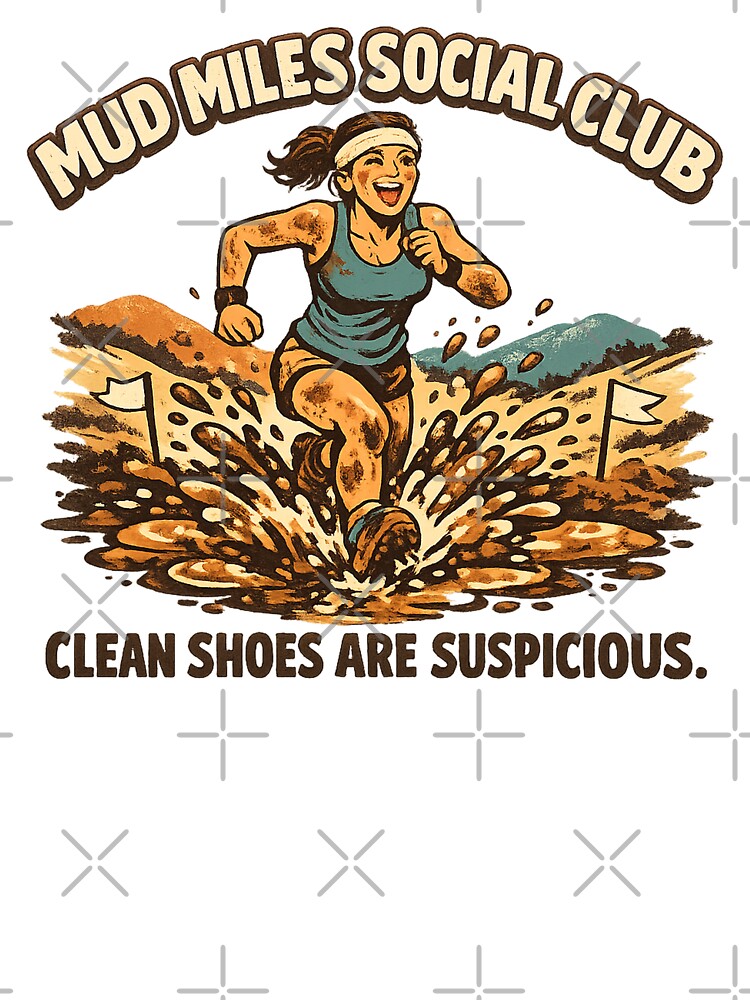 Mud Miles Social Club – Funny Mud Run Obstacle Race Shirt by Concrete Coffee Studio