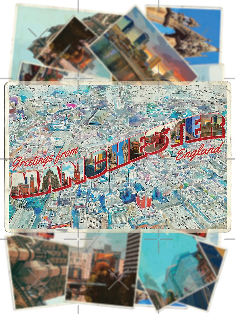 Greetings from Manchester in England Vintage style retro souvenir by DeveloperProp0
