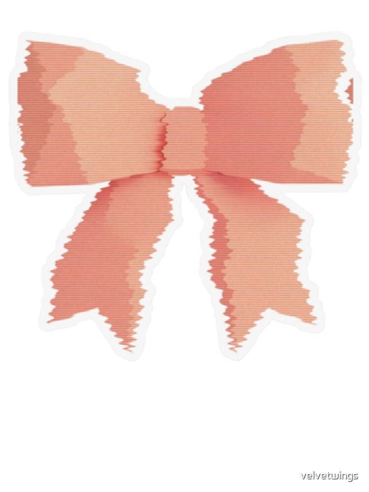 Pastel Peach Coquette Bow Sticker | Cute Feminine Ribbon Aesthetic by velvetwings