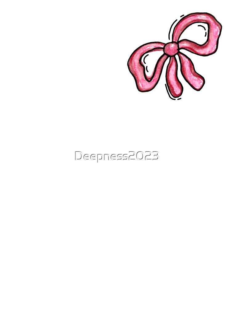 Pink bow coquette aesthetics - watercolor. by Deepness2023