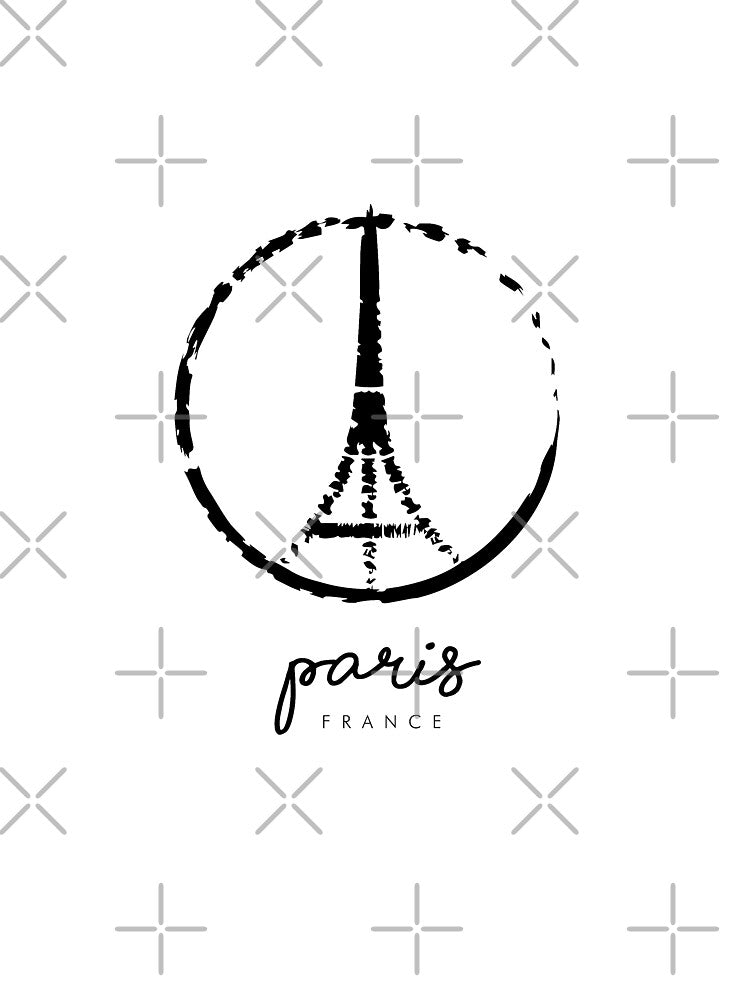 Paris France - Peace - Minimalist design by Tropical Blood