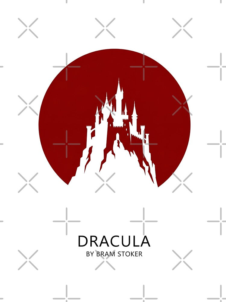 Dracula by Bram Stoker Ultra Minimalist Red Moon Castle Silhouette by Fenay Designs