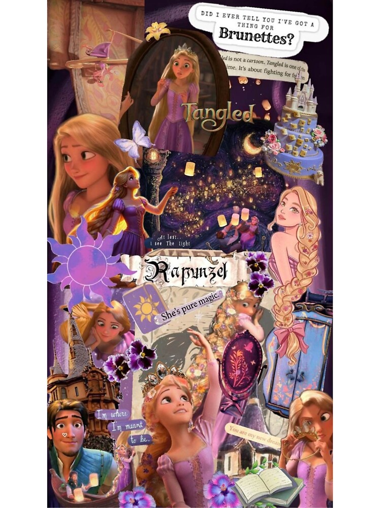 Rapunzel Tangled Purple Aesthetic Dreamy Princess Collage by lilacWhim