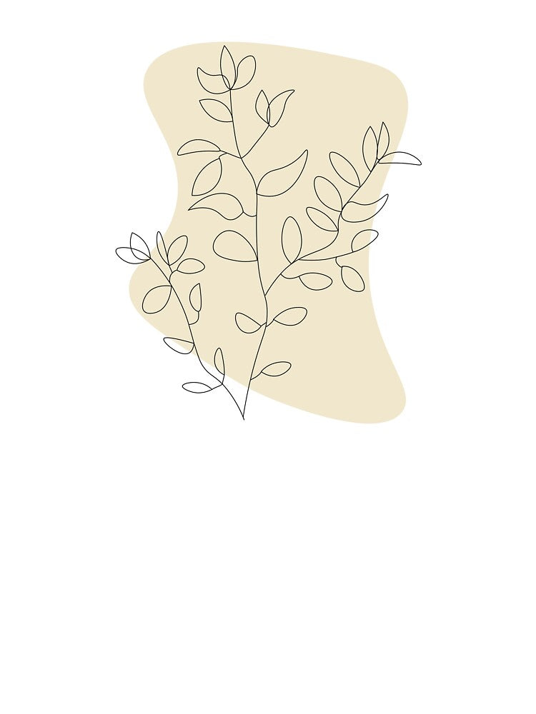 Minimalist Cream Leafy Branch Plant by GoodJobLola