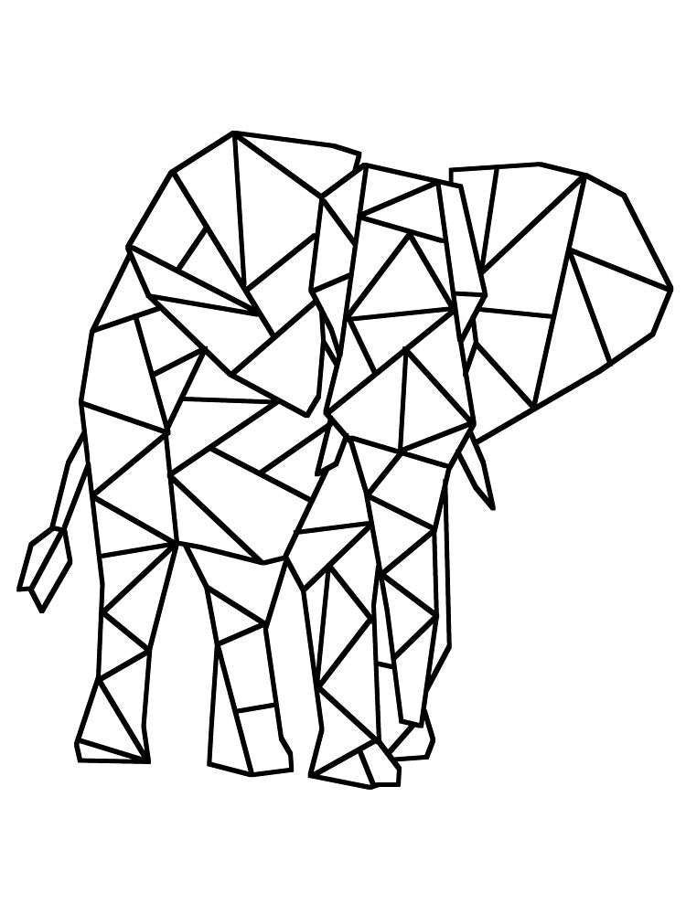 Geometric Minimalist Elephant Design by Zeemow