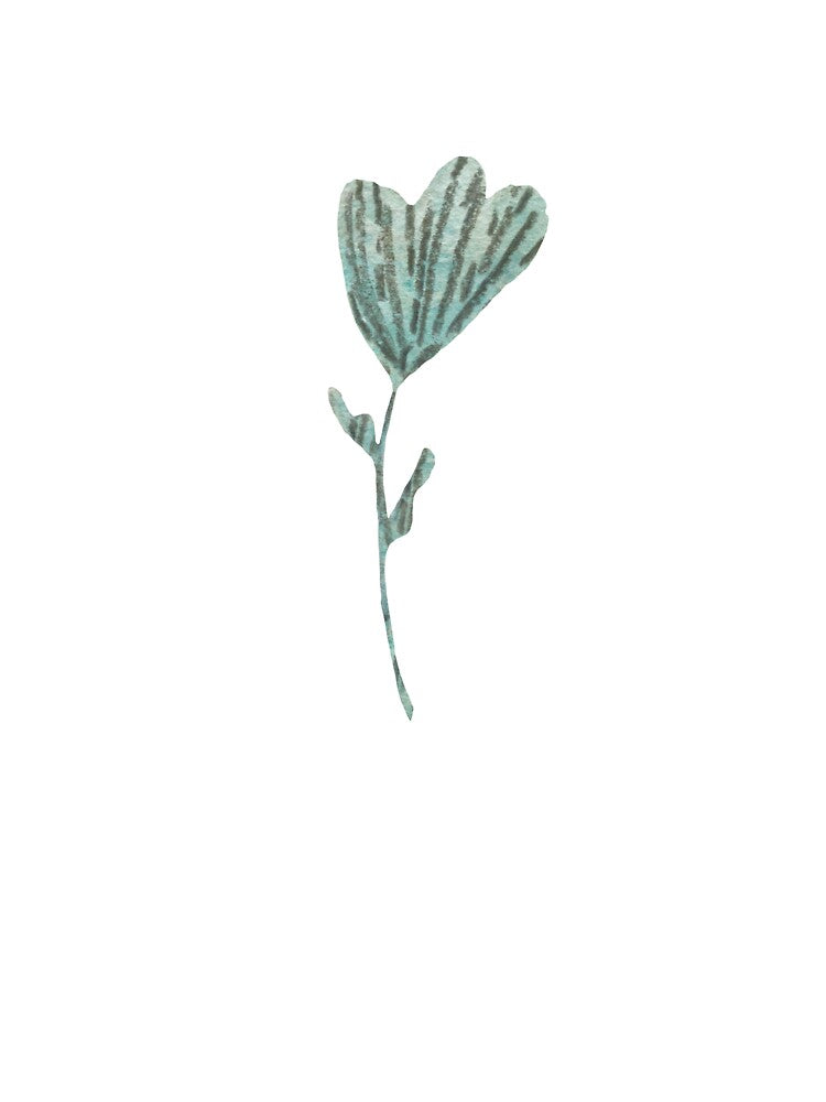 Flower green textured cartoon a watercolor sketch by Yana Mustafina | Boho Soulful Designs