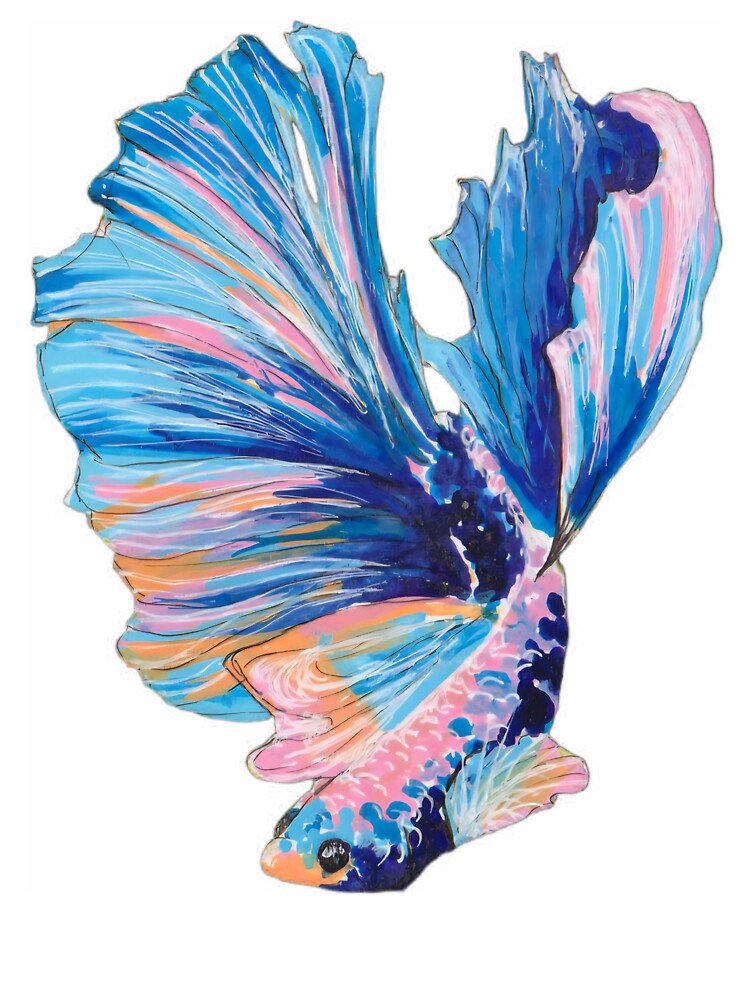 Cotton Candy Fish on blue by Amanda Adela Art