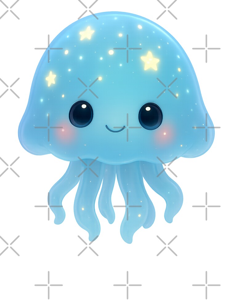 Cute Star Jellyfish | Kawaii Ocean Glow Art by Moons Studio