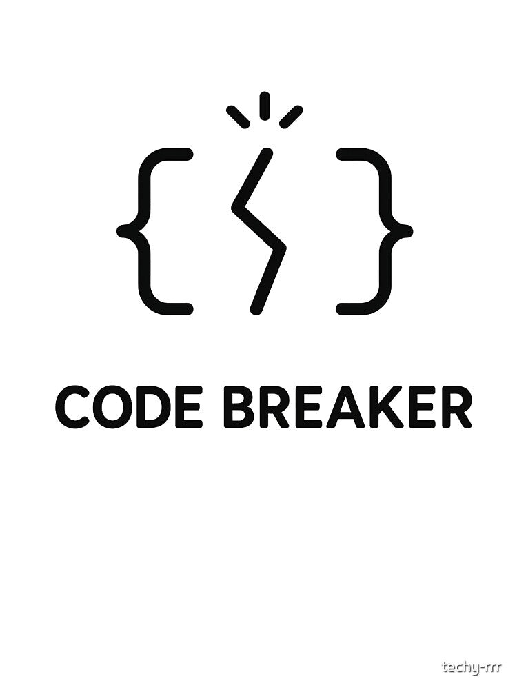 Code Breaker Debugging Meme – Minimal Dev Humor Line Art by techy-rrr