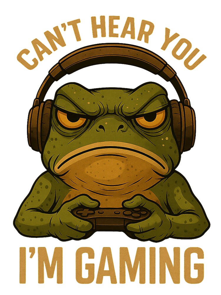 Can’t Hear You I’m Gaming Frog Headphones Funny by cerima