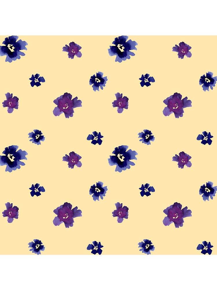 Violet viola flower beige pattern a watercolor by Yana Mustafina | Boho Soulful Designs