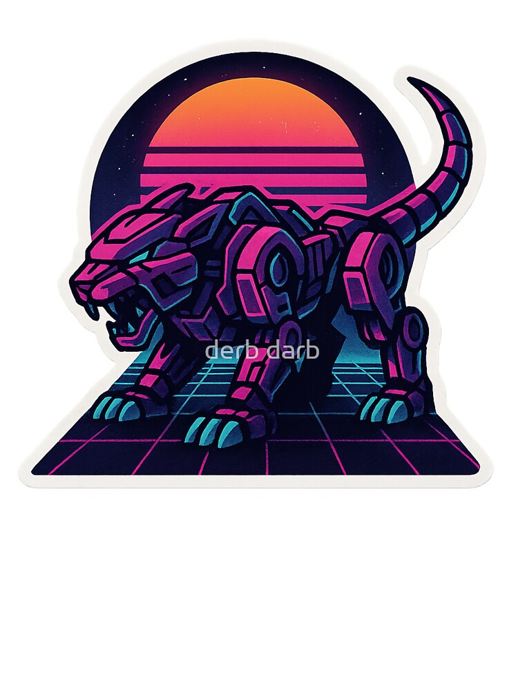 Cyber Panther – Retro Synthwave Mecha Beast by derb darb