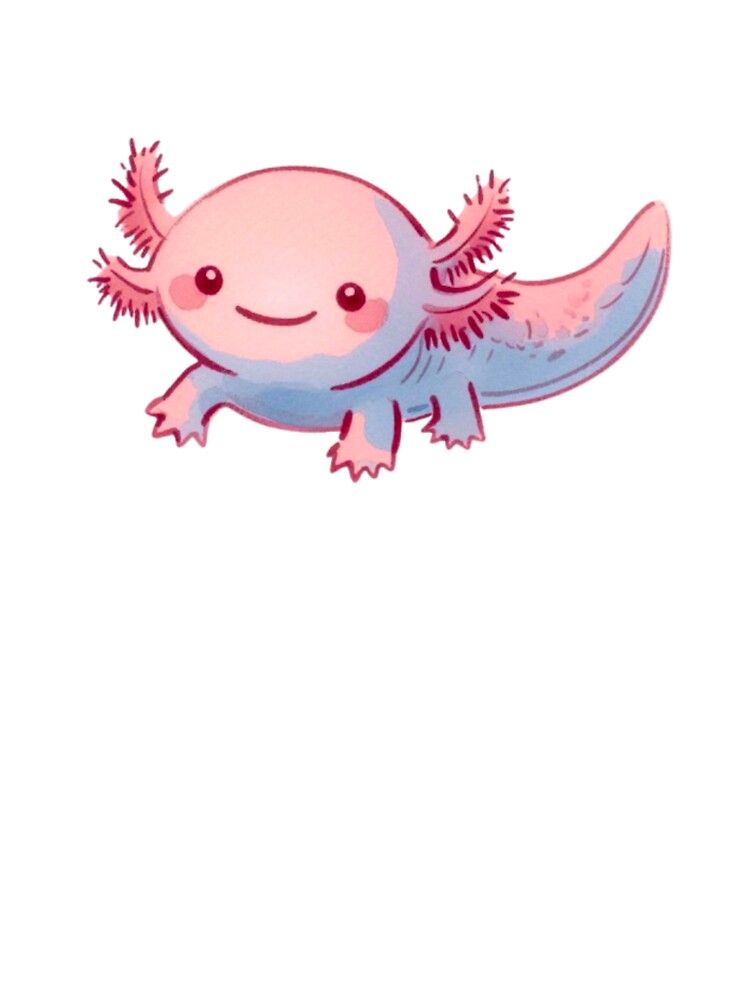 Floating pink axolotl by DaintyDooodles