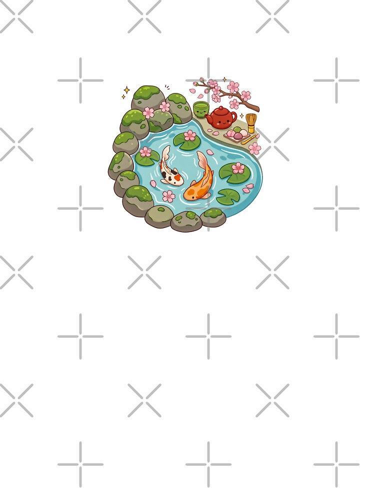 Kawaii Japanese Spring Picnic: Sakura, Matcha & Dango Seamless Pattern by hattie's