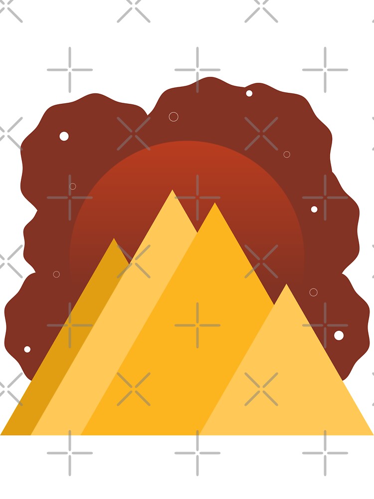 YELLOW MOUNTAINS BROWN SKY - FALL VERSION MINIMALIST ILLUSTRATION Brown BG by MiraiDesigns by miraidesigns