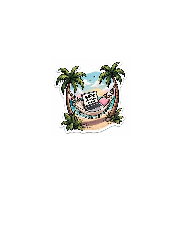 WFH Work From Hammock Sticker – Tropical Remote Work Vibes ?? by SparkVault
