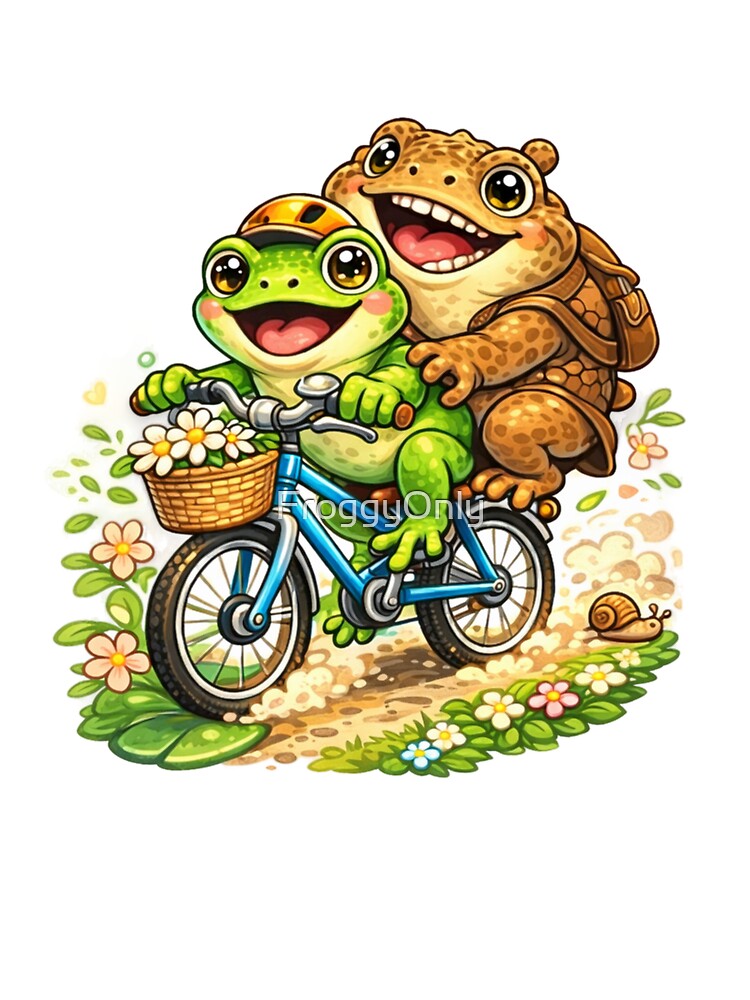 frog and toad on a bicycle by FroggyOnly
