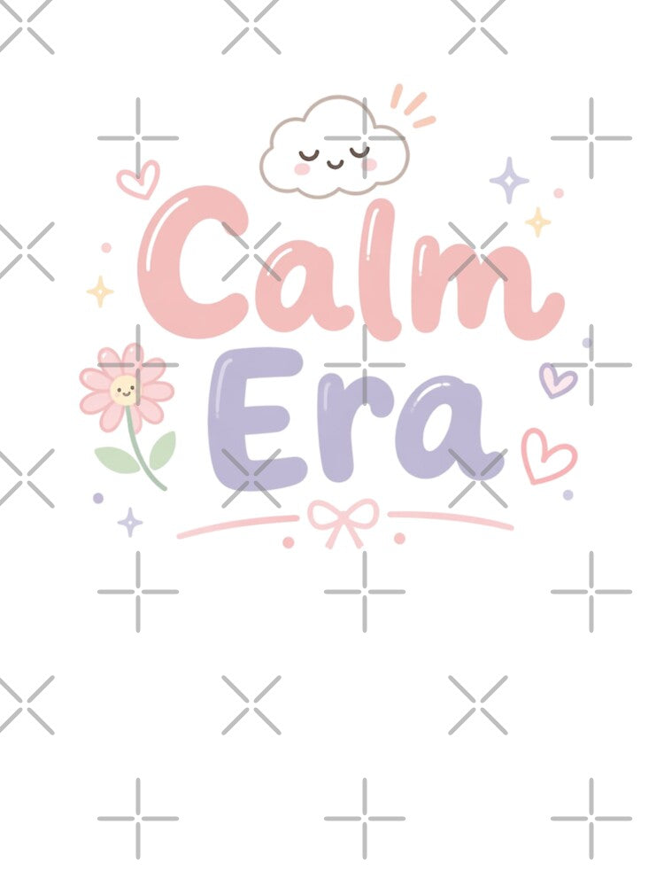 Calm Era Kawaii Aesthetic Design | Cute Pastel Relaxing Vibes | Soft Life Mood Minimal Illustration by Sanika arts