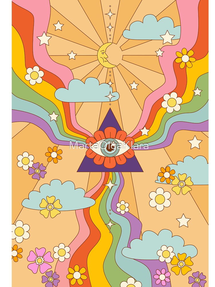 retro hippie boho rainbow print by MartaOlgaKlara