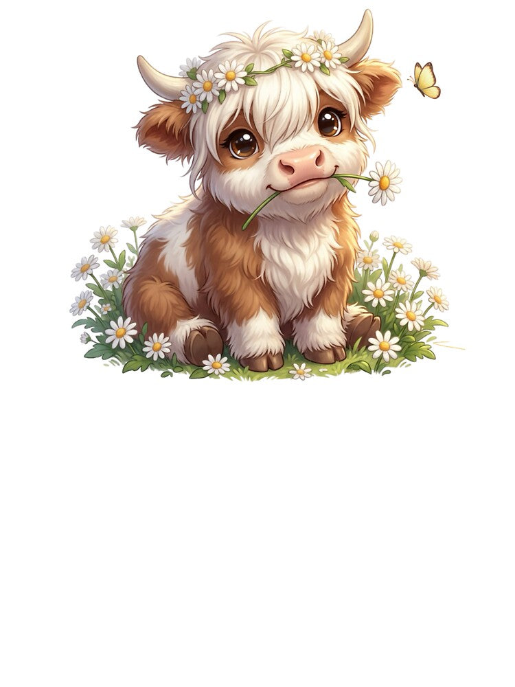 Moo In Bloom Baby Highland Cow Daisy Crown by HumTumMe