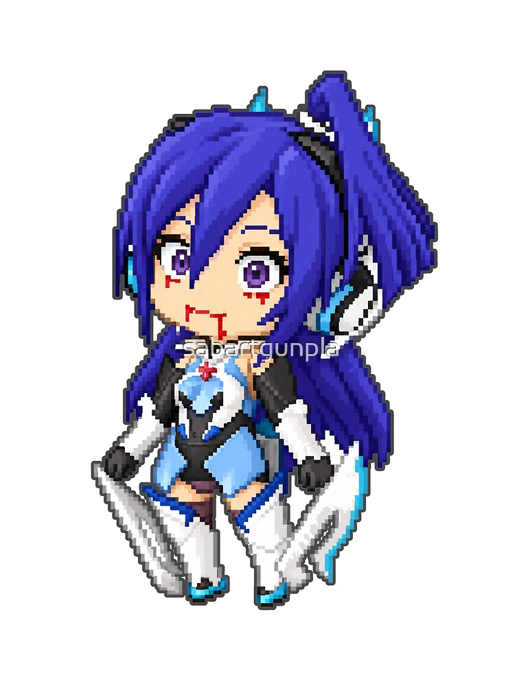 Tsubasa Kazanari Chibi Pixel Art | Senki Zesshou Symphogear Cute Retro Sprite by sabartgunpla