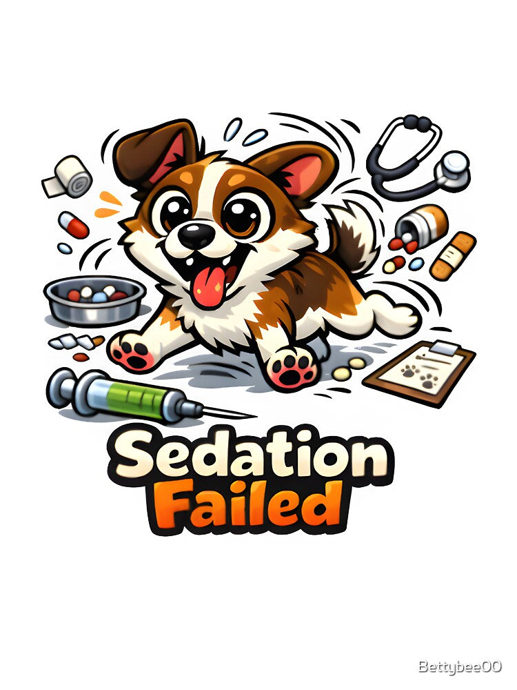 Sedation Failed – Funny Veterinary Clinic Humor Design by Bettybee00