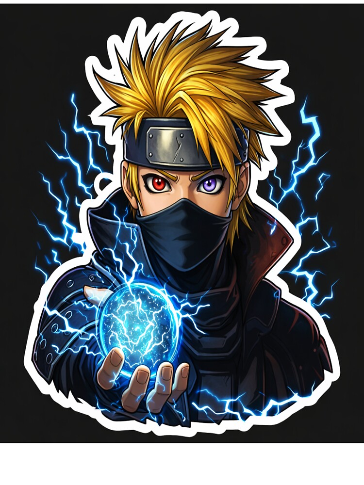 Lightning Ninja Anime Sticker ⚡? | Electric Power Warrior Hoodie Design | Cool Anime Aesthetic Art by SSVSTICKERS
