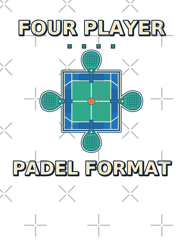 Four Player Padel Format Doubles Team Badge by Freshloop Studio | Whimsical Vintage Art