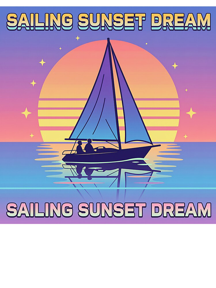 Sailing Sunset Dream Vaporwave Print by DIUMERI