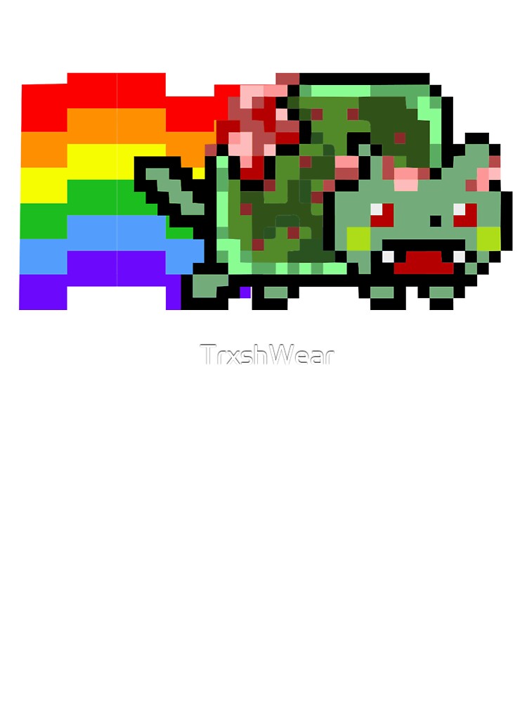 Zombie Nyan Cat Pixel Art Y2K Retro Internet Aesthetic by TrxshWear