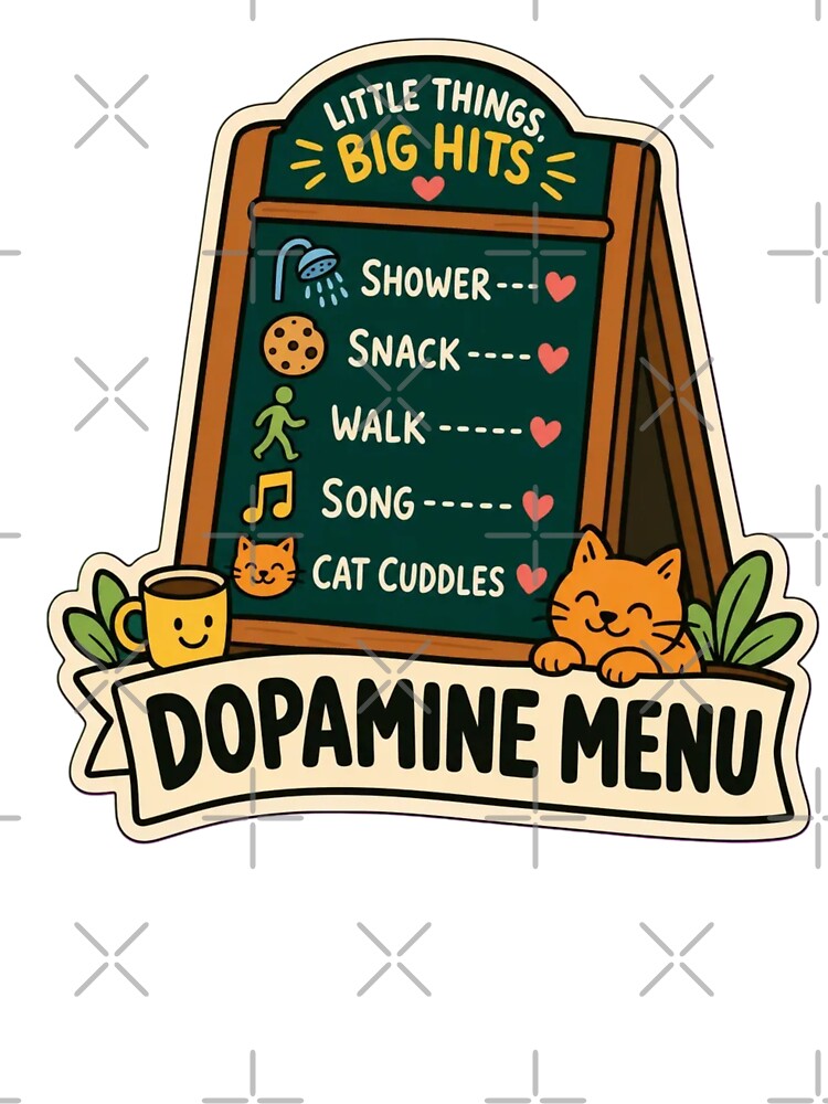 Dopamine Menu Starters | Funny ADHD Neurodivergent Humour Doodle by StickyGuys