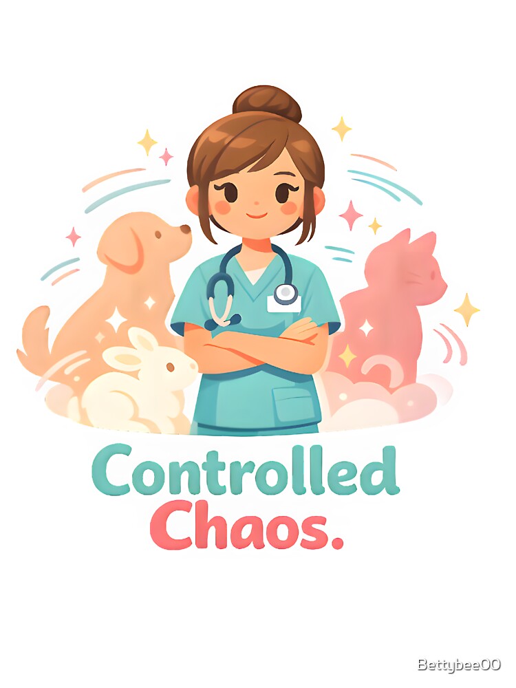 Controlled Chaos – Funny Veterinary Clinic Humor Design for Vet Techs by Bettybee00