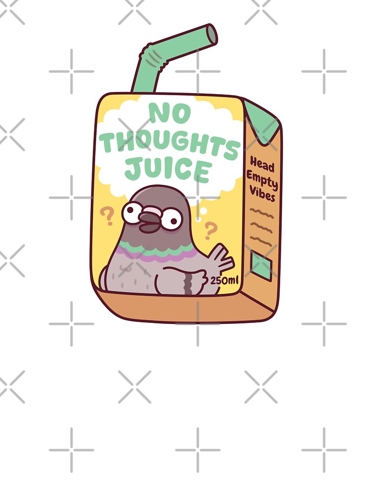 Funny Silly Pigeon No Thoughts Juice Box by rustydoodle