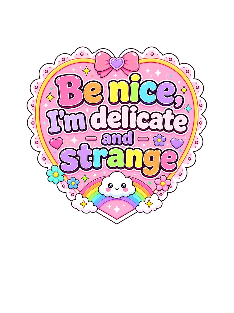 Be Nice I’m Delicate And Strange Pastel Sticker by ArcanePrintsxo