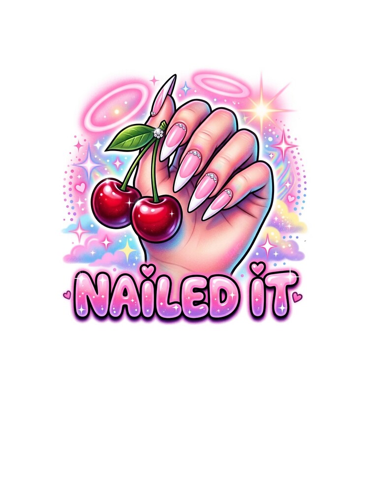 Retro Y2K Pink French Tip Nailed It by DuckOddity