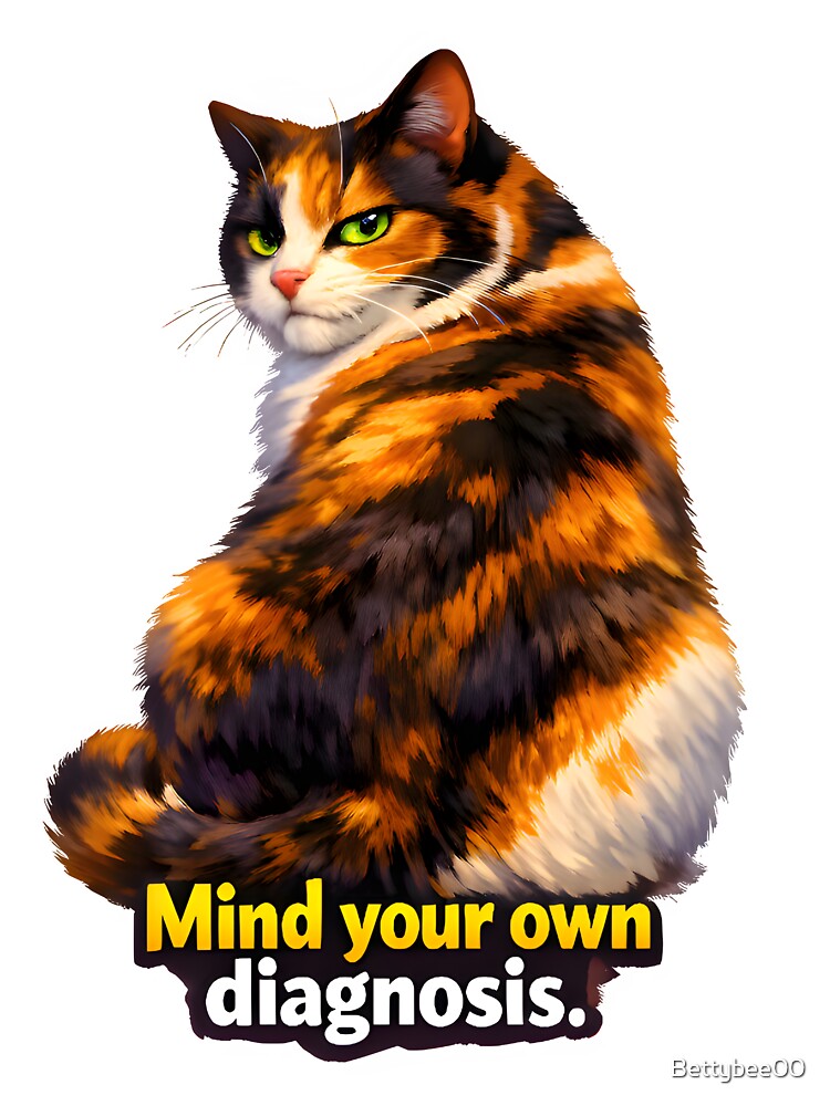 Mind Your Own Diagnosis – Sarcastic Veterinary Cat Illustration by Bettybee00