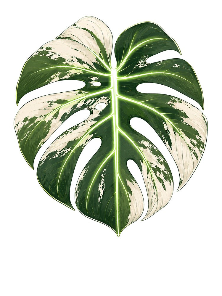 Monstera Albo Variegata Leaf Botanical Plant Lover by BartArtPhoto