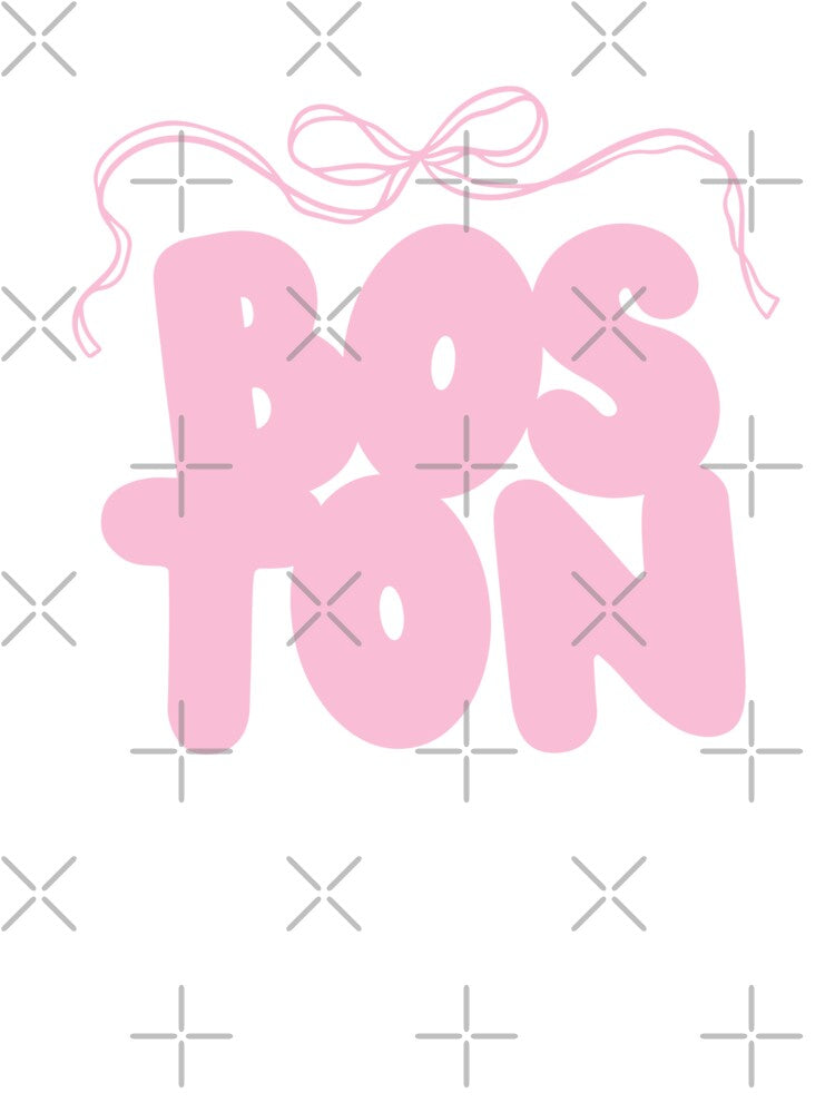 Pink Boston Coquette Bow Letters by DiscoDigitals